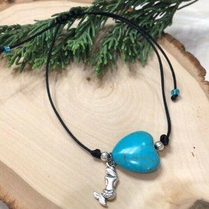 "Blue Love" Mermaid Heart Turquoise Stone bracelet